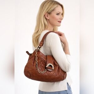 BALLY Hand Bag Leather Brown Authentic